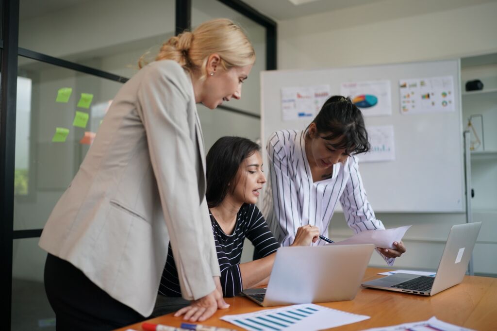 Business partners working together at office